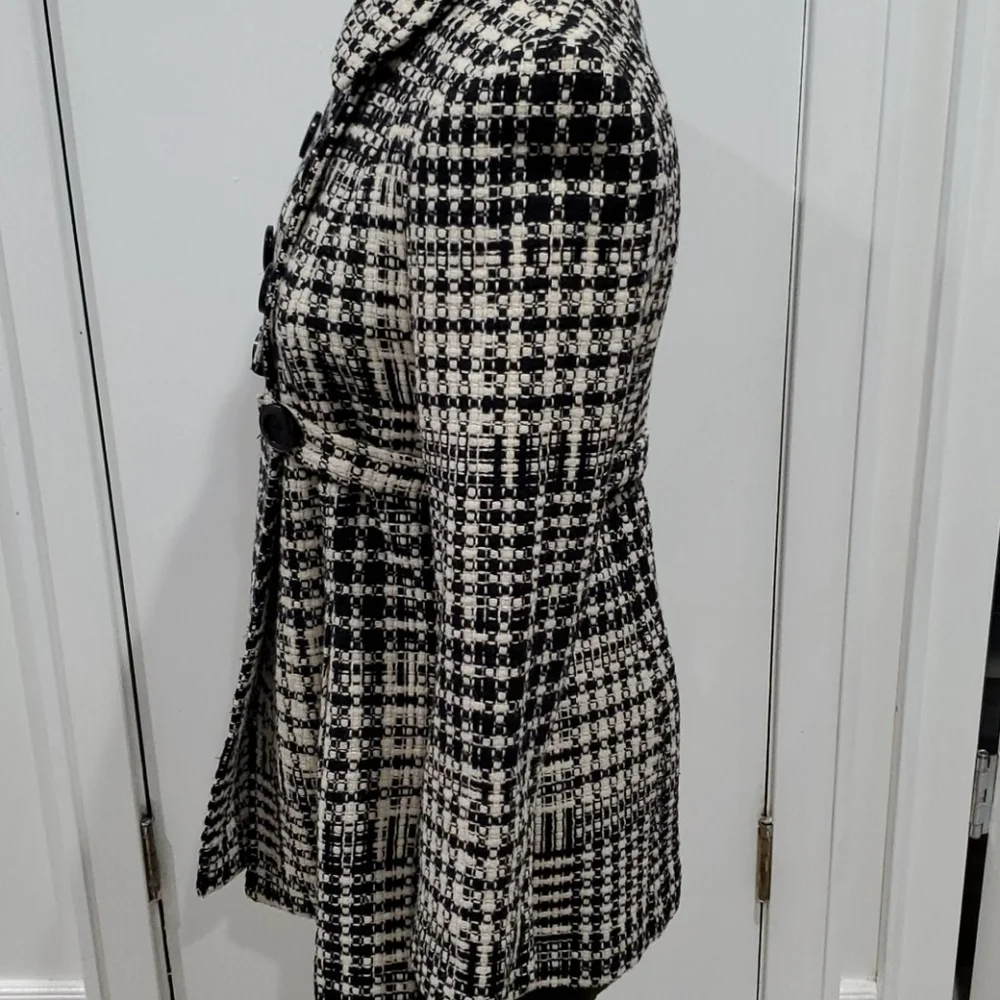 Classic Houndstooth Coat – Marvin Richards, Size Small, Black & White, Stylish - Picture 3 of 9